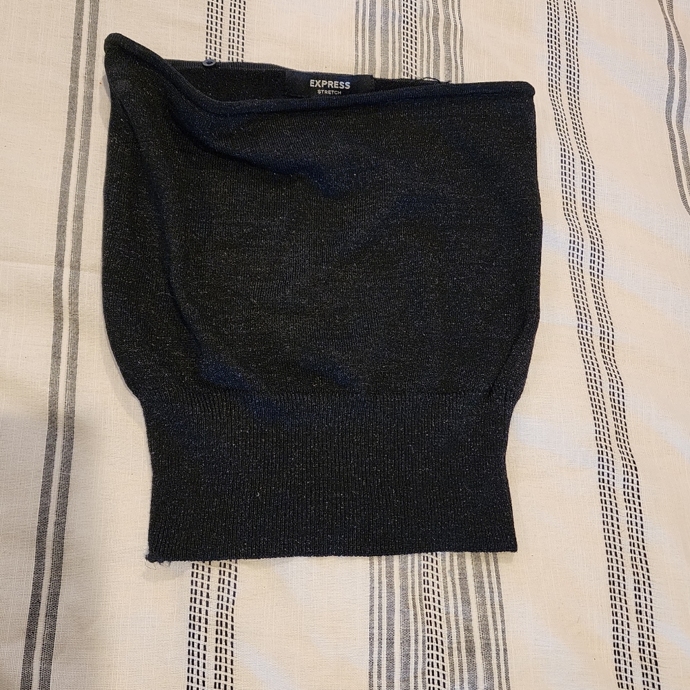 Express womens sleeveless 'tube' top - black sparkle - size XS
